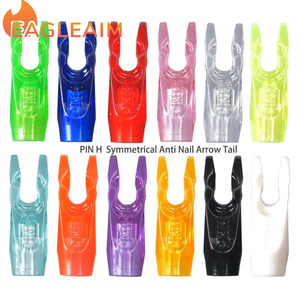 

50 Pack Archery Arrow Nocks, Glue on Arrow Shaft Plastic Nocks Bet PIN-H Symmetrical Arrow Tail Plastic Anti Arrow Tail Replacem