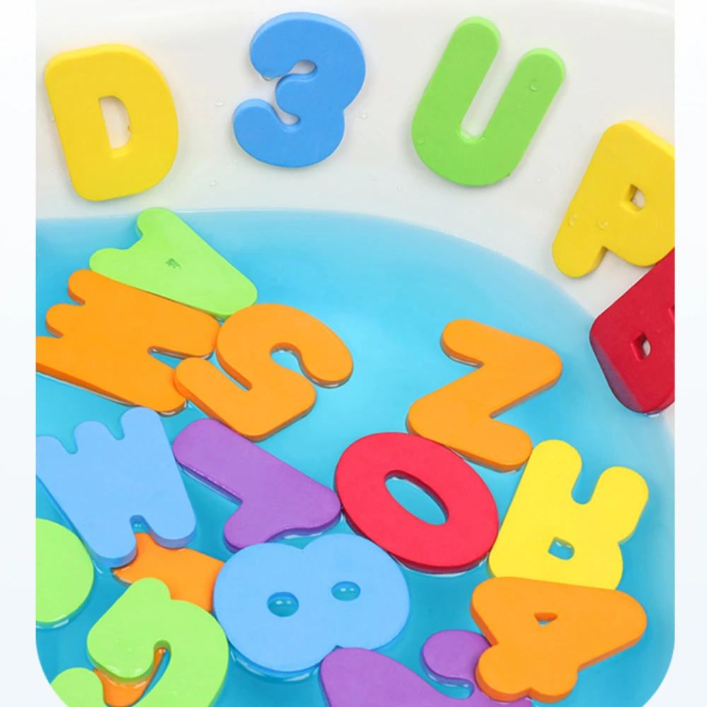 36pcs Alphabet Puzzle Children's BathToy Foam Floating Toy EVA Education Learning Bathtub Bathroom Toys Early Education Stickers