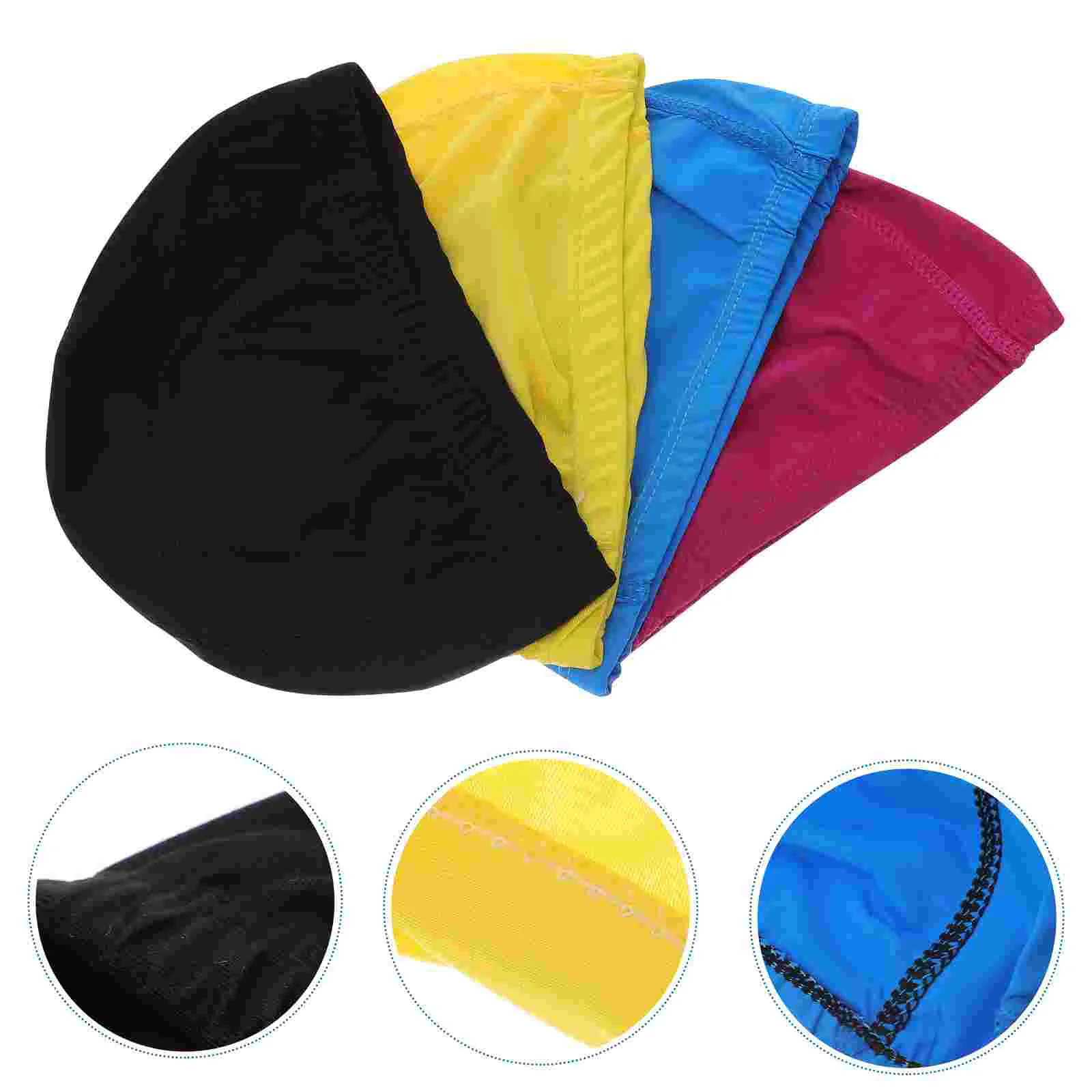 

4 Pcs High Elasticity Swim Caps Bathing Caps with Ear Plugs and Nose Clip Shower for Women Long Hair Kids Man