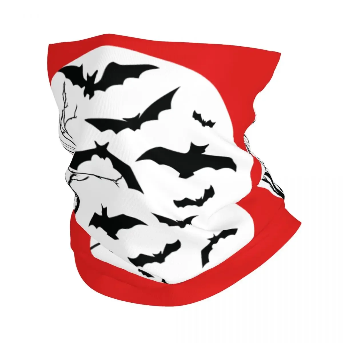 Custom Halloween Vampire Bat Moon Bandana Winter Neck Warmer Men Windproof Wrap Face Scarf for Hiking Gaiter Headband