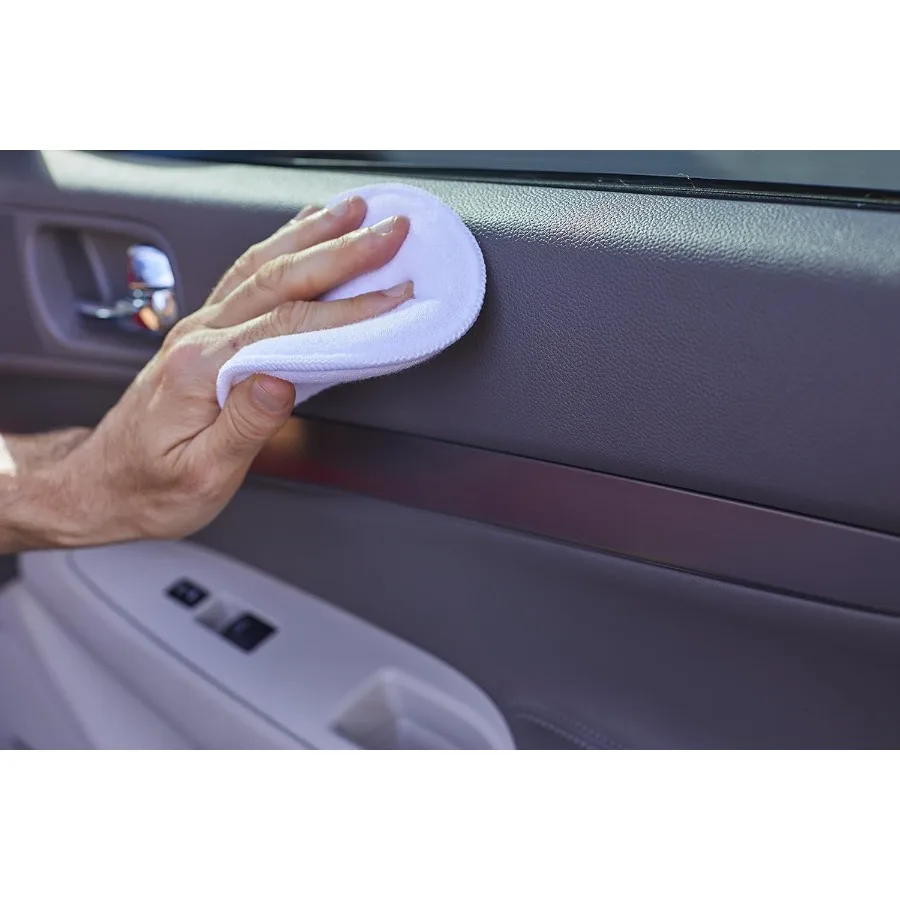 カーケア 986017 コットンテリーワックスアプリケーターパッド 直径5インチ ホワイト 6個入り 自動車のディテーリングと研磨用 ソフト吸収性