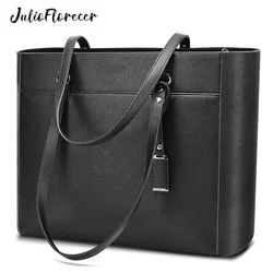 Bolso de negocios para mujer, maletín de cuero impermeable de 15,6 pulgadas, grande, de lujo, de marca de moda