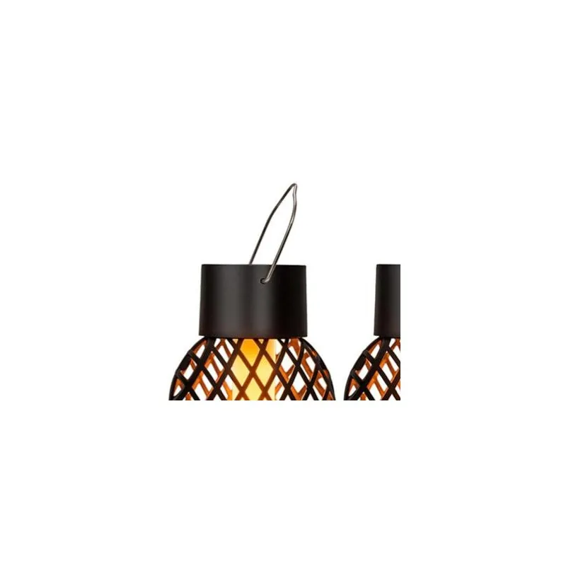 4 PCS Solar Lanterns Outdoor Waterproof Solar Hanging Light with Flickering Flame LED Solar Light with Hook for Yard Patio