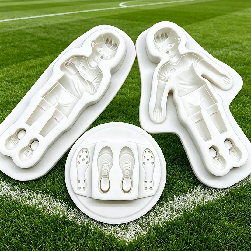 Fußballspieler-Stiefel Silikon-Zuckergussform Cupcake-Backform Fondant-Kuchendekorationswerkzeuge – Detail 6