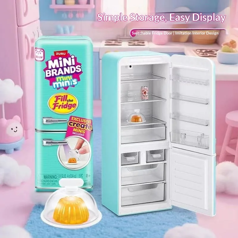 Neue Mini Füllen Sie den Kühlschrank Kühlschrank Set Ball Serie Blind Box Mystery Play House Dekor Spielzeug für Kinder Geschenke Trendy Sammlerstück