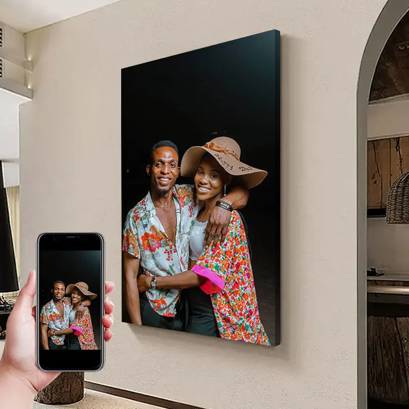 1 pcs Custom photo Poster with DIY frame or No frame  for Room Decor,Send wedding dress, family, couple photos Personalized Wall