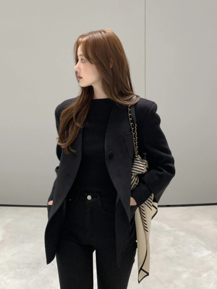 Długi garnitur damski Slim Fit, jednorzędowy, uniwersalny, wyszczuplający w talii, nowy model na wiosnę, elegancki wygląd.
