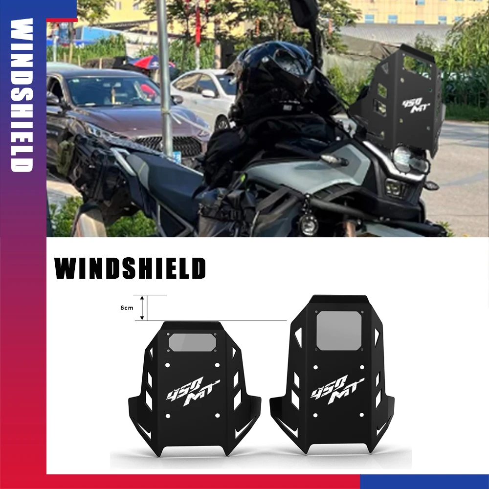 

2024 2025 2026 Motorcycle Windshield 450MT Heightened Windshield For CFMOTO 450 MT CF 450MT MT450 Accessories Front Windshield