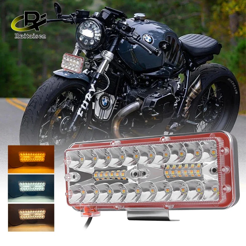 

60W/120W Auxiliary Motorcycle Spotlight Plastic 12V Working Fog lights Projector Headlight Additional Electric Driving Spot Lamp