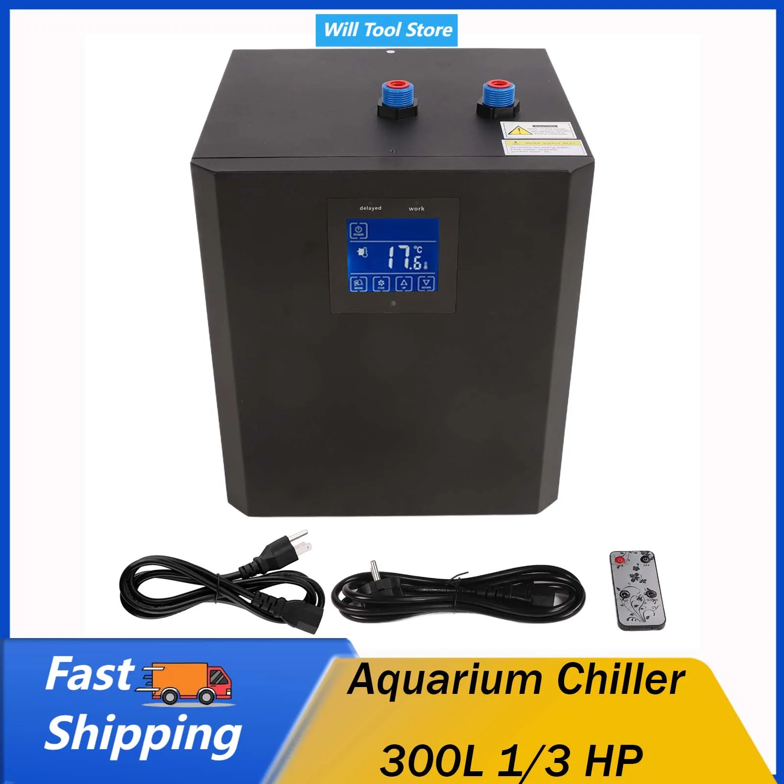 Hydroponic System Aquarium Chiller Aquarium Chiller 79 Gallon 300L 1/3 HP for Hydroponic System Water Fish  Cooling System