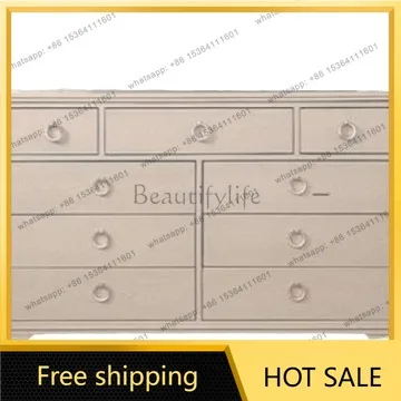 Zj. American country solid wood nine chest cabinet modern simple living room bedroom locker
