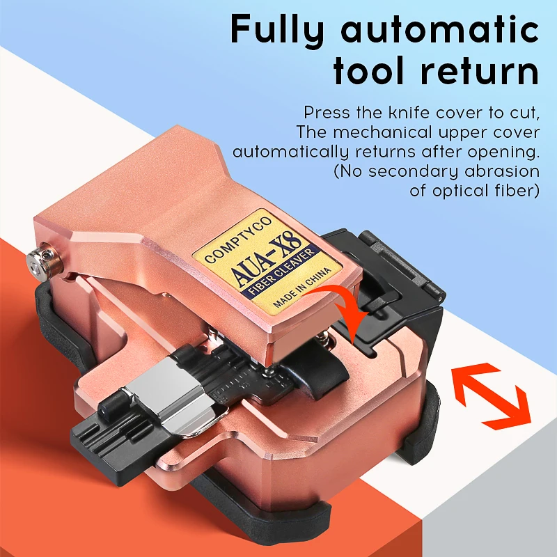 Imagem -03 - Comptyco Aua-x8 Fiber Cleaver Ftth Faca de Corte de Cabo de Fibra Óptica de Alta Qualidade Cortador de Fibra Óptica Ferramentas