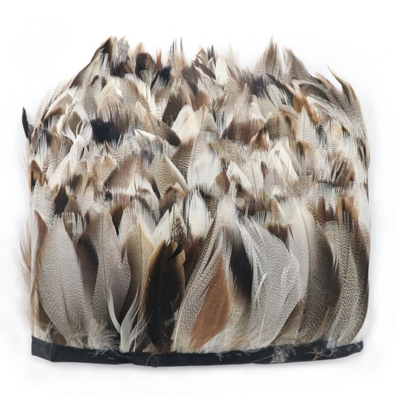 

Натуральные утиные перья фазана, 1/2 метра на ленте, отделка бахромой, лента для шитья одежды, отделки карнавальных украшений