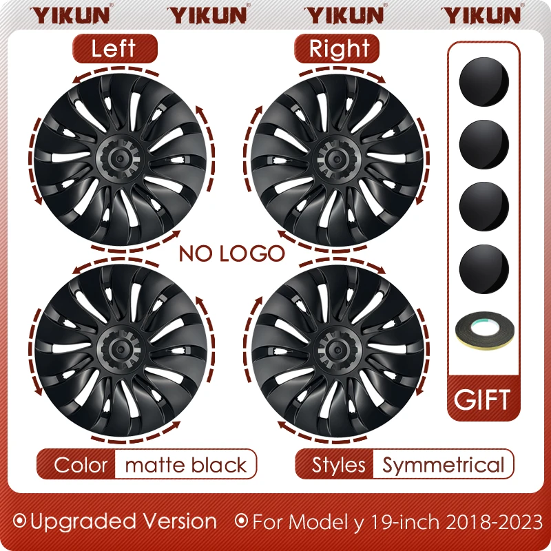 4 stuks wieldoppen voor Tesla Model Y 19 inch Performance auto vervangende wieldoppen volledige velgdop auto-accessoires 2020-2024