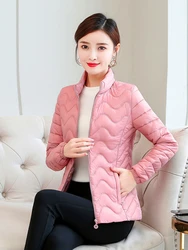 Thin and Light Autumn Winter Cotton Coat Women Fashion Zipper Slim Short Jackets Solid Color Wild Casual Female Coat