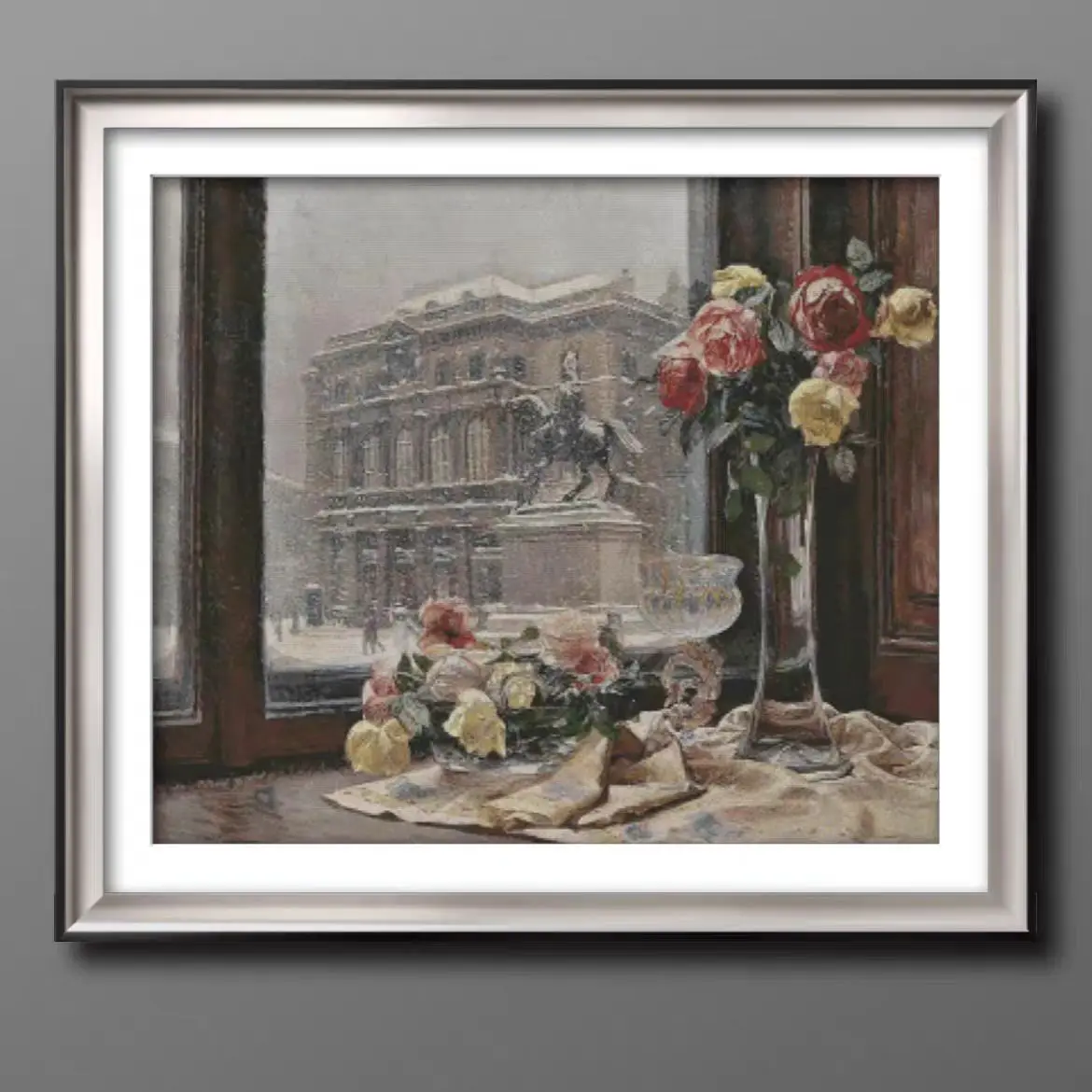 

Beautiful Snow landscape Counted Cross Stitch Kits Sewing 18CT 16CT 14CT White Canvas Embroidery DIY Handmade Needle Home Decor