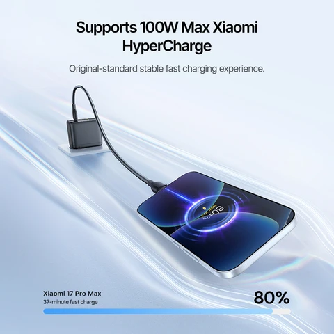 Зарядное устройство Baseus 100W с быстрой зарядкой Type-C USB, поддержка QC PD PPS, портативное зарядное устройство для iPhone 17 16 15 14, MacBook Air, зарядка для ноутбуков