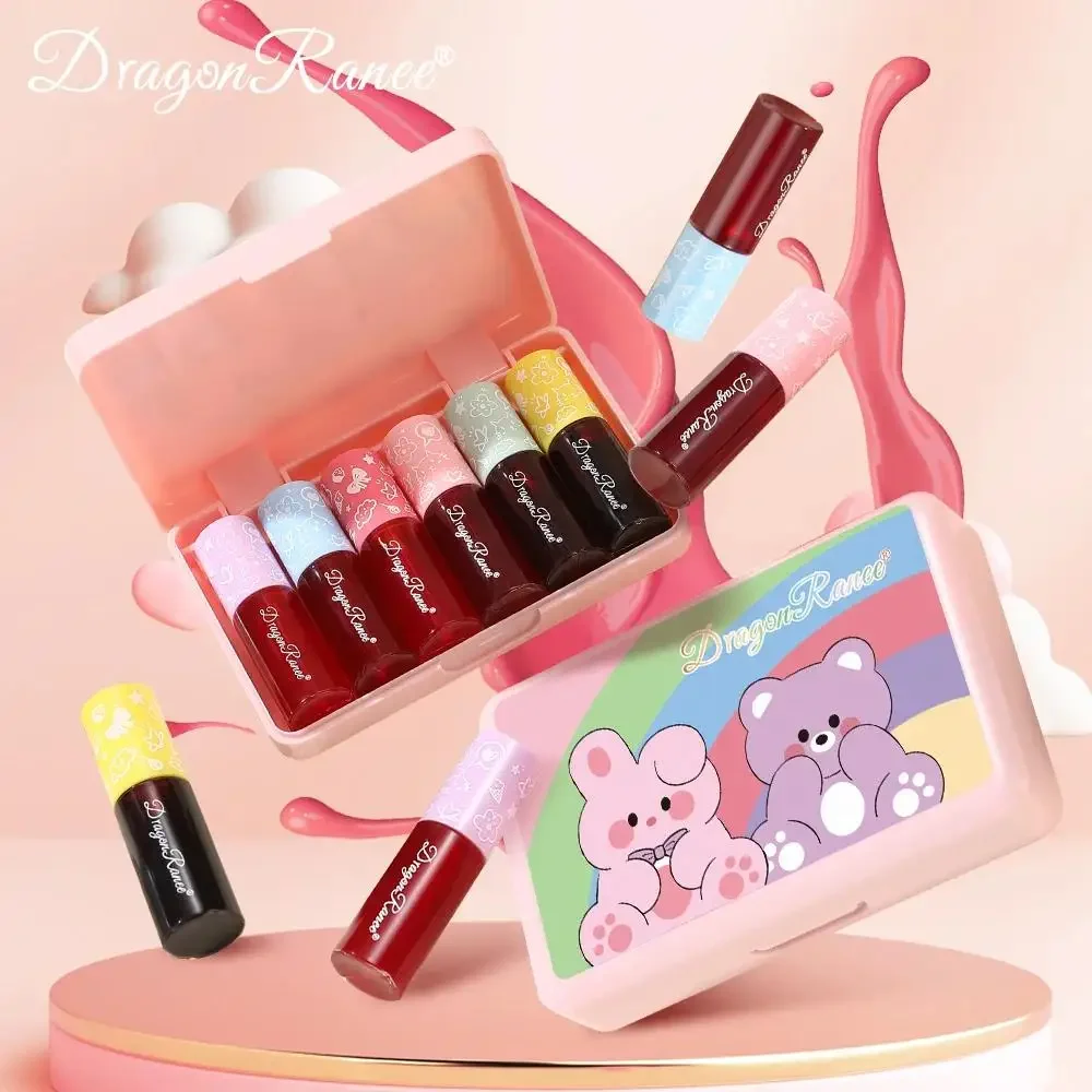 ชุดลิปแอนด์ชีคกลอสเนื้อไม่เหนียวเหนอะหนะ ติดทนนาน ชุ่มชื้น ล็อคสี ให้ความสดใส ลิปบลัชขนาดพกพา