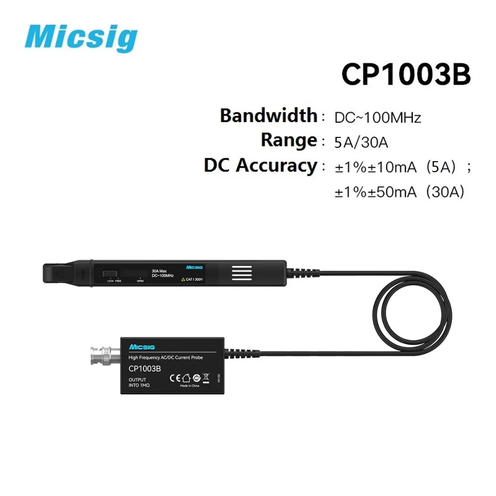 

Micsig High Frequency CP1003B CP503B AC/DC Current Probes 100MHz/50MHz 5A/30A