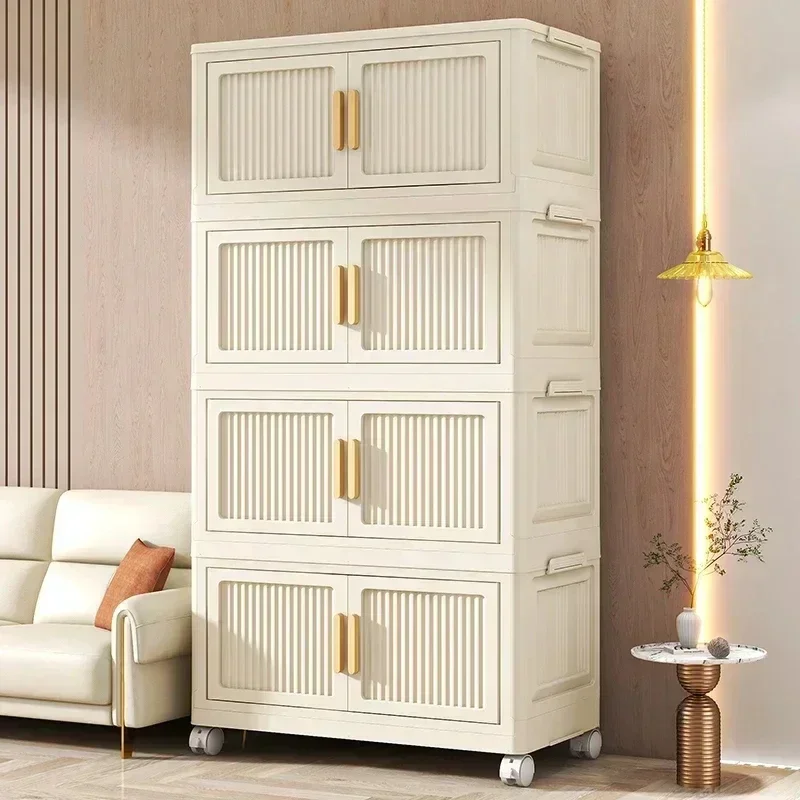 

Nordic Minimalist Storage Locker Home Wardrobes Closet Multi-functional Floor Free Installation Clothes Closet Bedroom Furniture