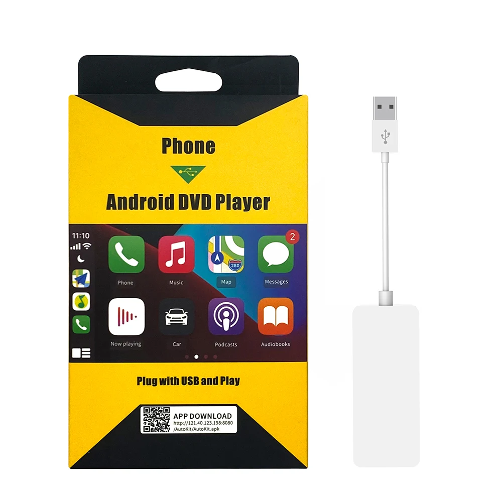 Wired＆Wireless Adapter for CarPlay Wired Auto Dongle for Android/Apple Car Multimedia Player Dongle Plug and Play