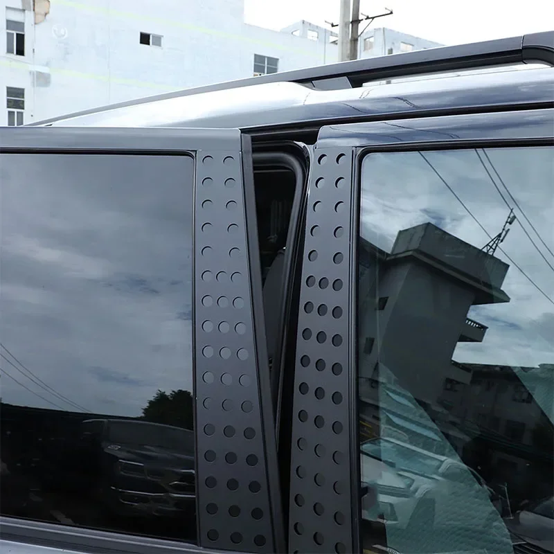 لاند روفر ديسكفري 3 4 LR3 LR4 04-16 سبائك الألومنيوم الأسود نافذة باب السيارة مركز B عمود آخر غطاء الكسوة اكسسوارات السيارات #5