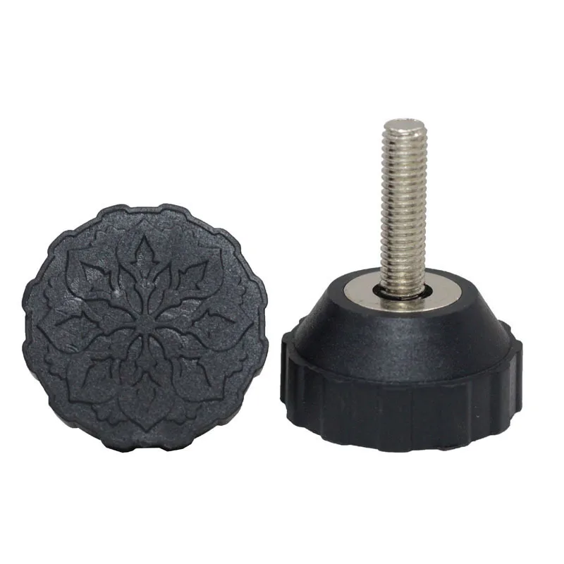 4 Furniture Support Legs with Nylon Base M8-M12 Adjustable Thread Foot Cups chair leg caps rubber feet protector