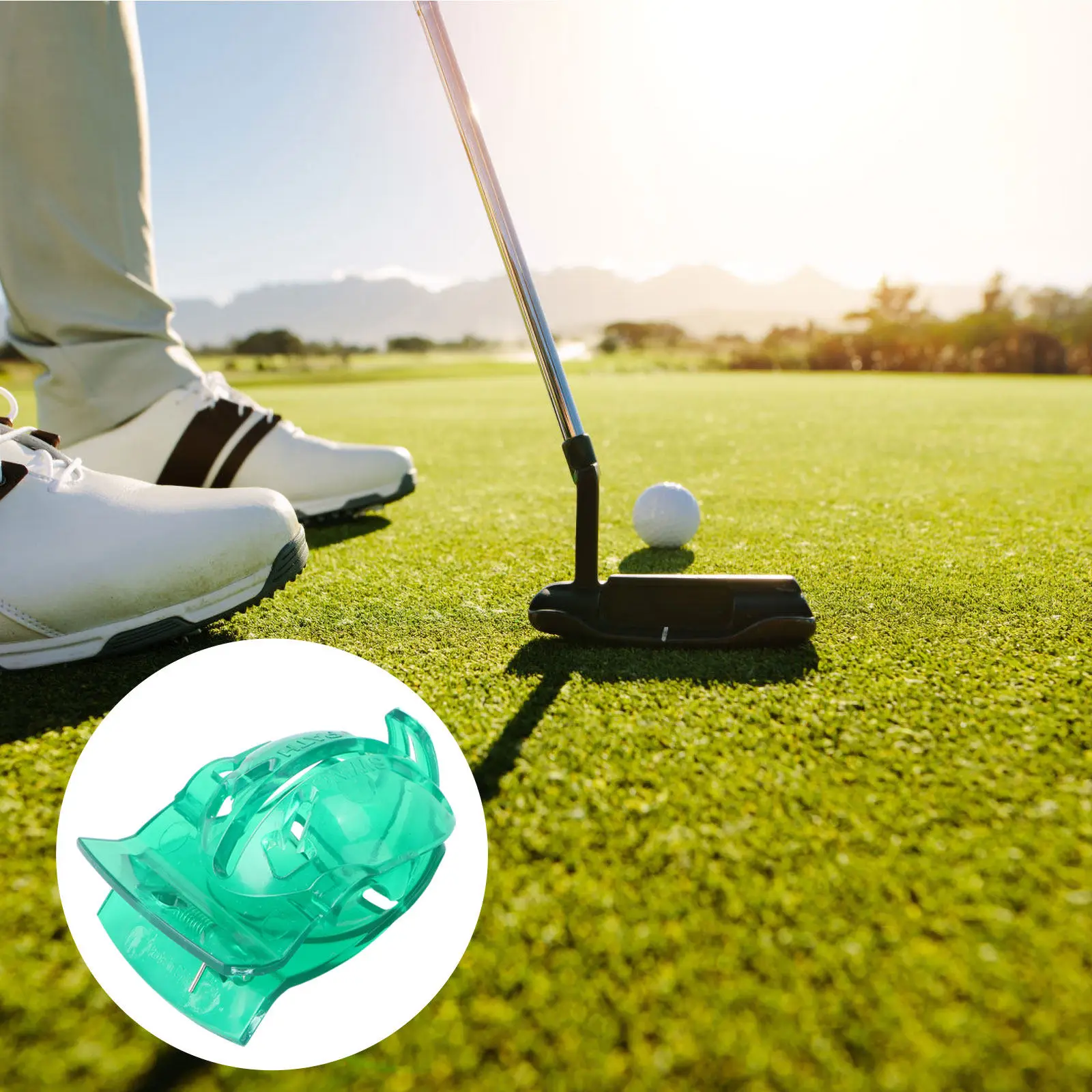 

2Pcs Golf Training Clip Ball Marker Liner for Precise Alignment Drawing Marks on Balls Without Repositioning Stencil Front Back
