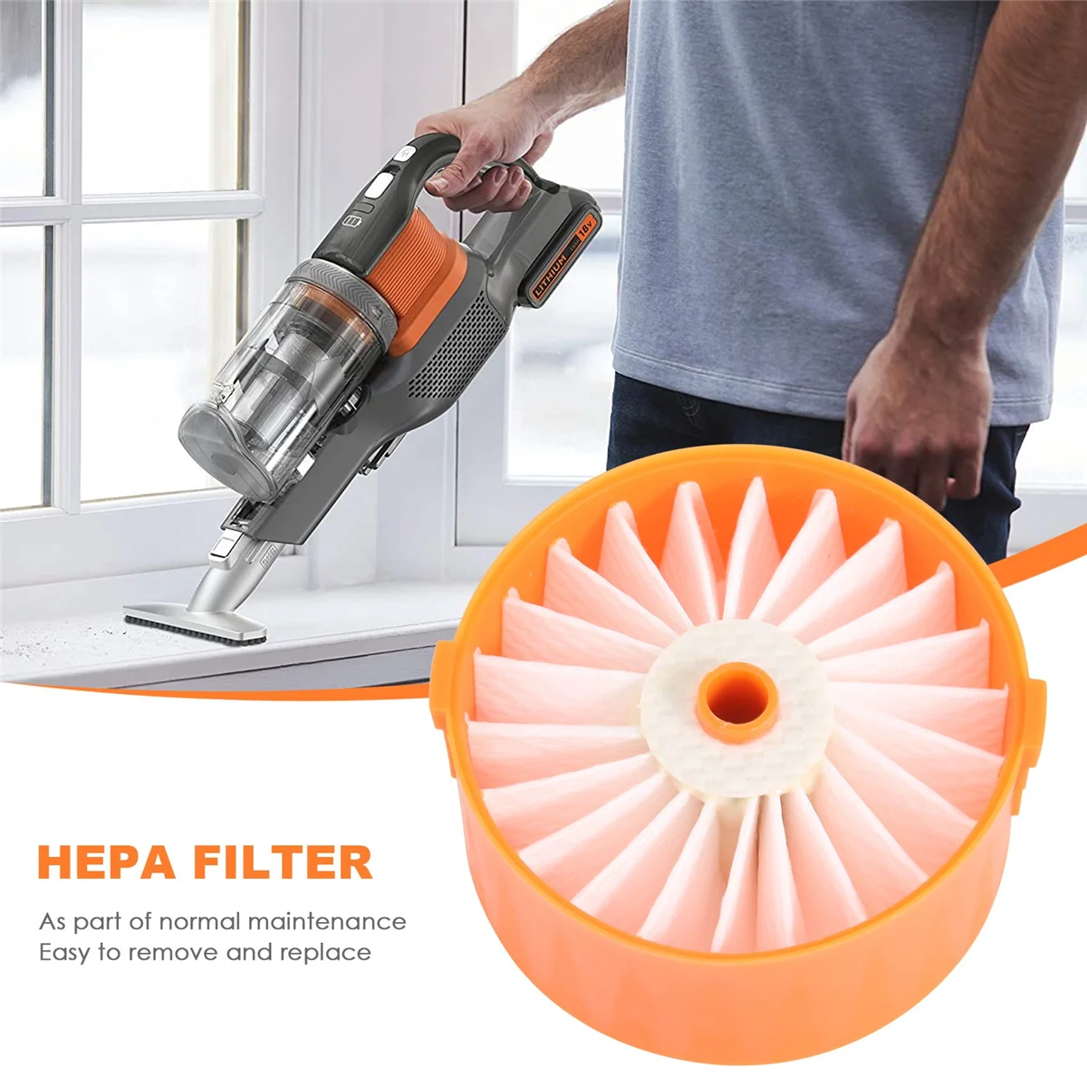 Filtro HEPA para aspirador de pó sem fio Black+Decker Powerseries BSV2020G