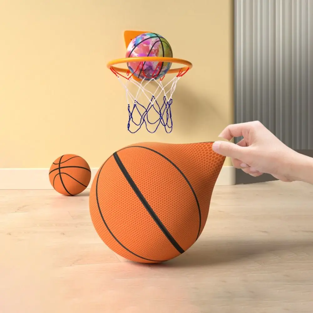 Soft Simulated Basketball Toys 21cm Outdoor Activities Boys Ball Toys Removable Cloth Cover Silent Basketball