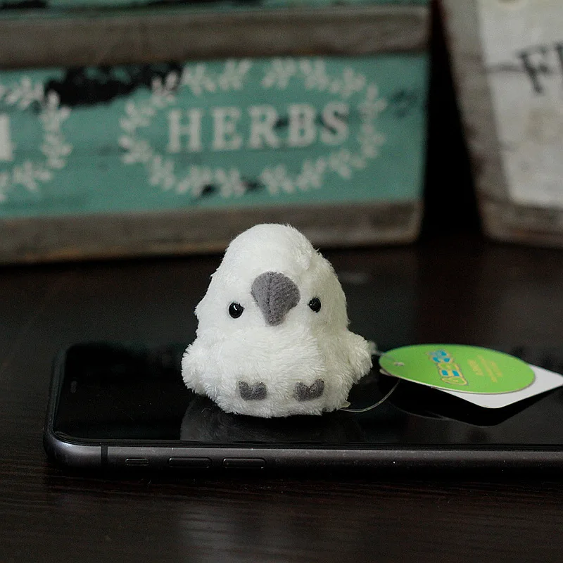 

Мини-какаду, плюшевая игрушка, карманный размер, двойной наполнитель, с бусинами и мягкими частицами, милый попугай, чучело животного