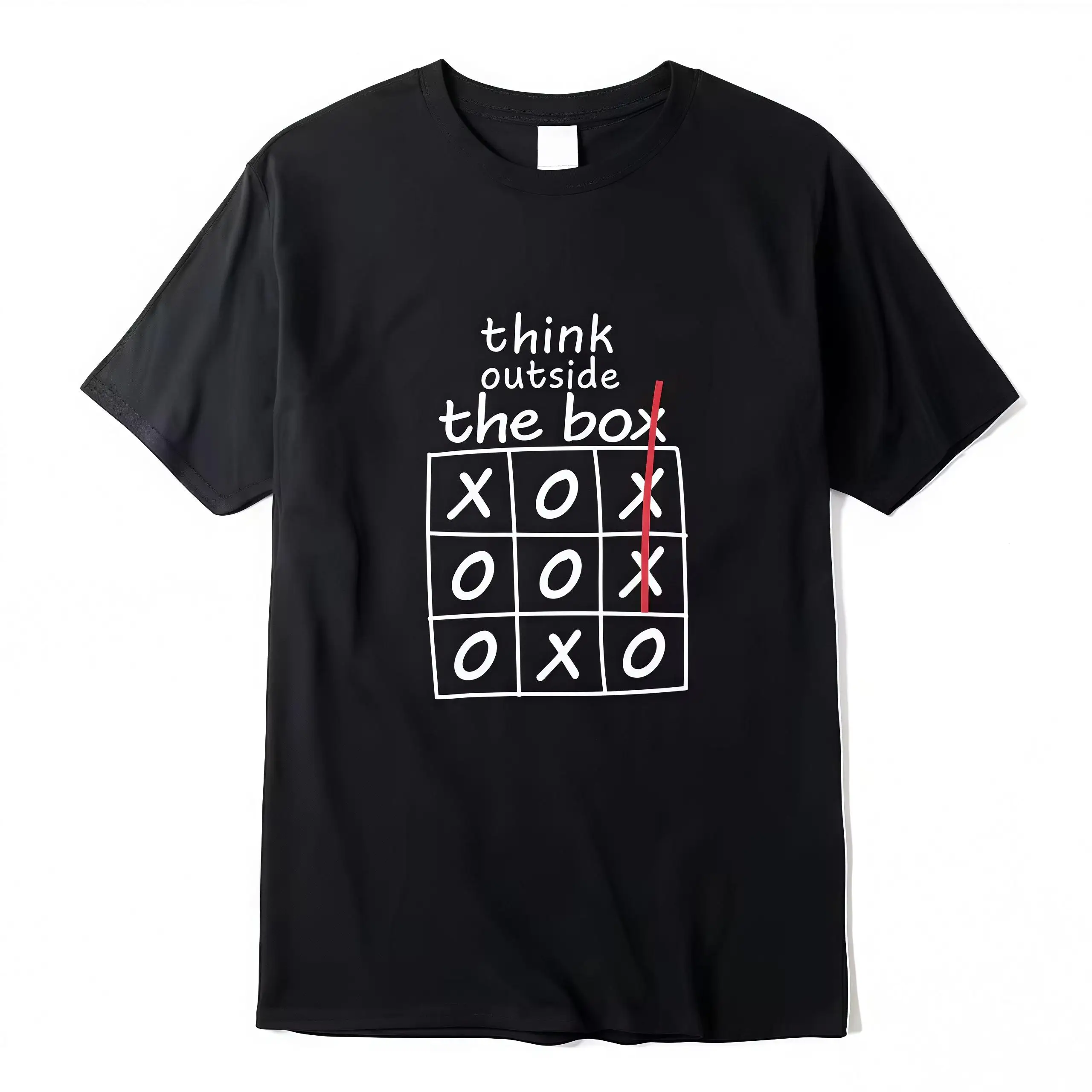 

Think Outside The Box" Tic Tac Toe T-Shirt - Funny Creative Logic Game Graphic Tee, Unique Inspiration Gift for Men Women