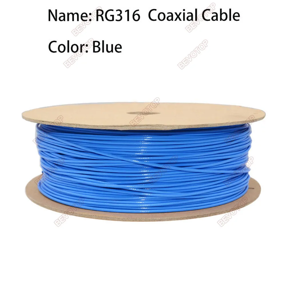 RG316D Koaxialkabel, versilbertes Kupfer, Doppelschild, 50 Ohm, geringer Verlust für Crimp-Stecker, schneller Versand, hohe Qualität, BEVOTOP