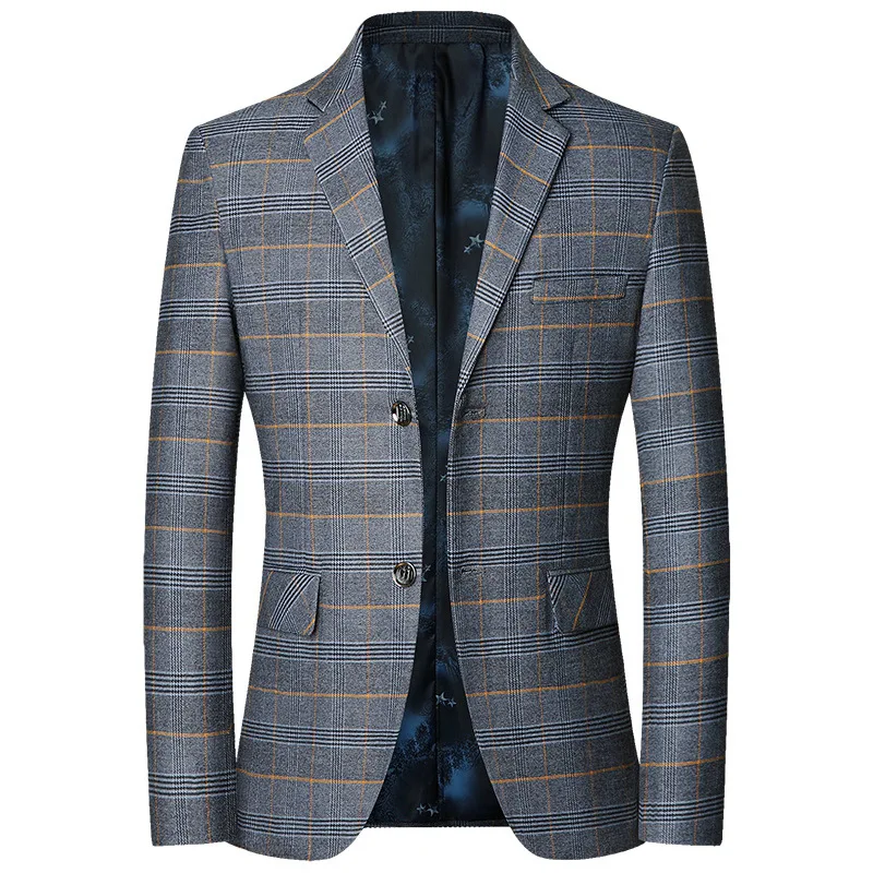 

2025 New Fashion Men Plaid Blazers Jackets Man Business Casual Suits Coats High Quality Male Slim Fit Jackets Coats CN Size