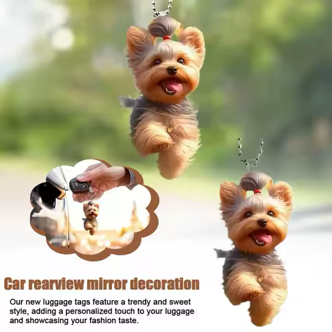 Yorkshire Terrier Dog Acrylic Pendant Versatile Charm Cute Puppy Keychain For Car Mirrors, Backpacks &amp; Home, Festive Party T3F8