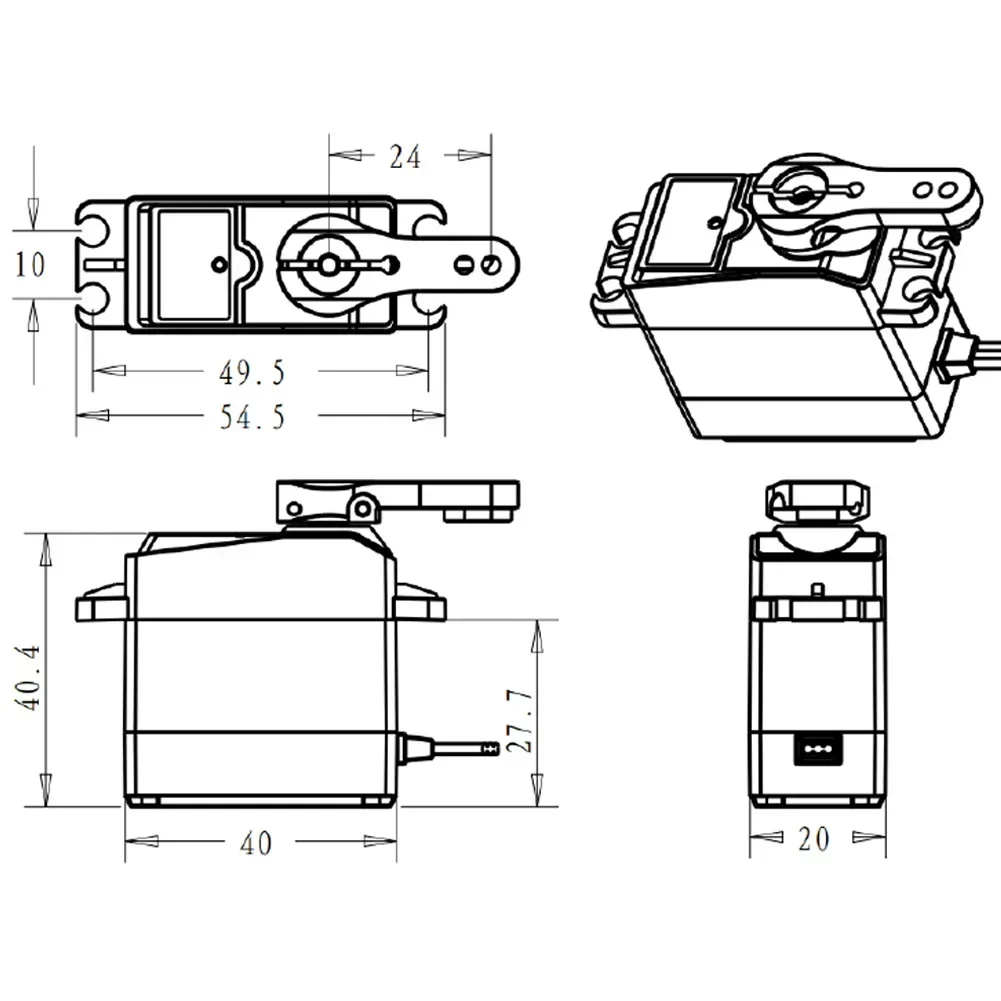 4 Sets 20KG TD-7120MG Dual Shaft Digital Servo Motor U Mouting Bracket 180 270 Degree RC IP66 High Torque Metal Buggy Boat Truck