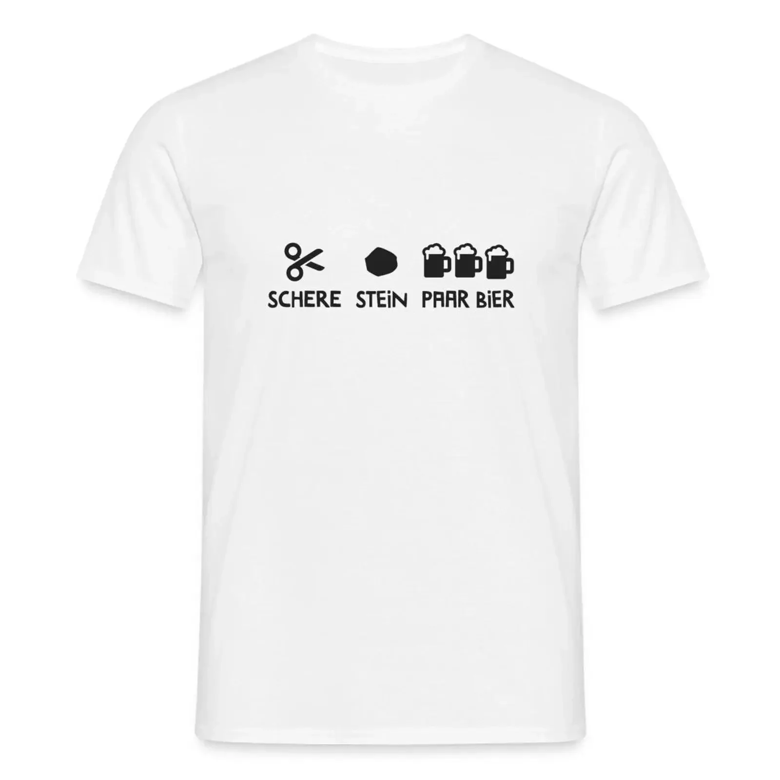 Schere Stein Paar Bier Lustiger Spruch Männer T Shirt vintage Washed Stretched Stylish Slightly Top For Everyday Wear Versatile