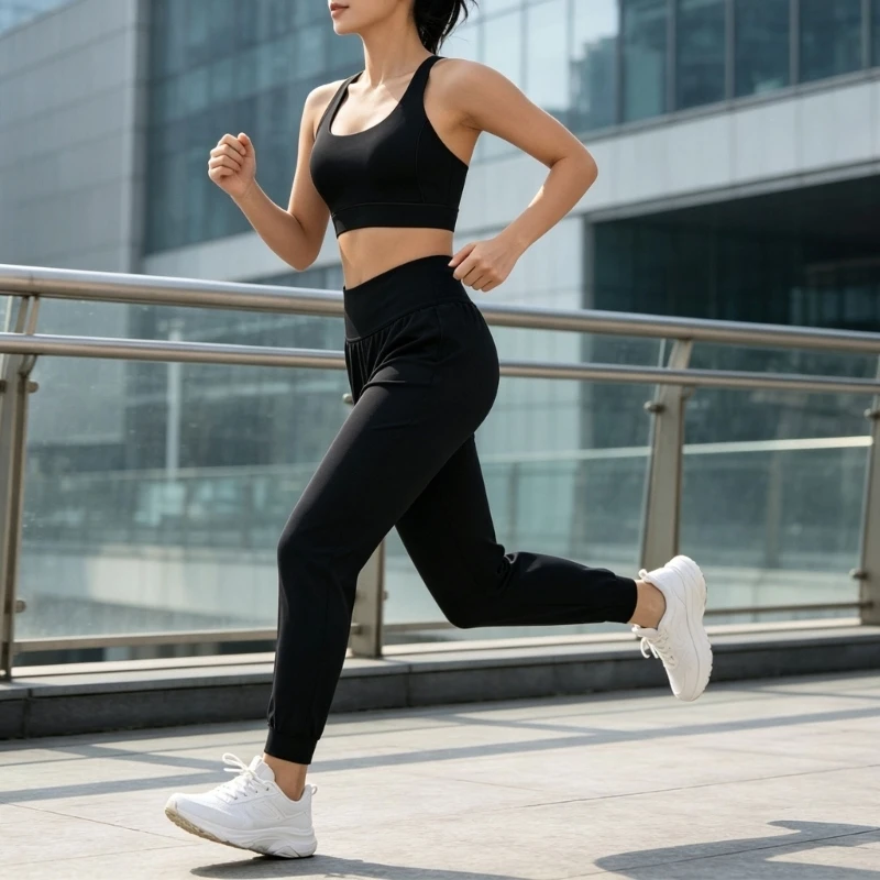 Exercise Sports Bra with Integrated Cup Format, Wide Shoulder Sections, and Open Neck for Running and Workout Routines X7JD