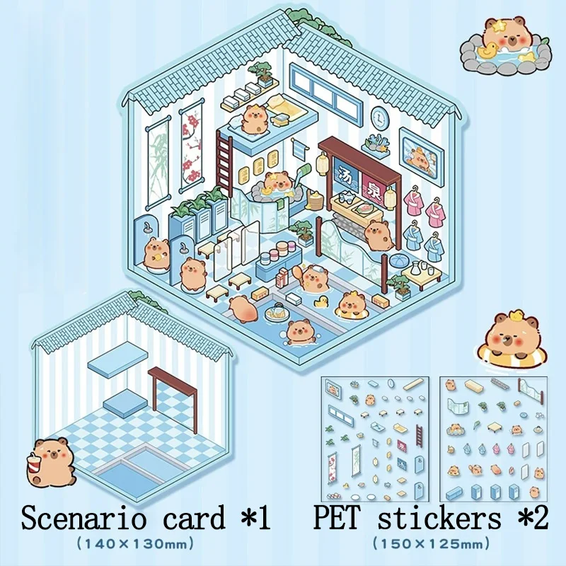 Bolsa de almacenamiento de cosméticos Capybara transparente, diseño bonito de dibujos animados, cremallera de PVC, bolsa de almacenamiento impermeable de gran capacidad, bolsa transparente