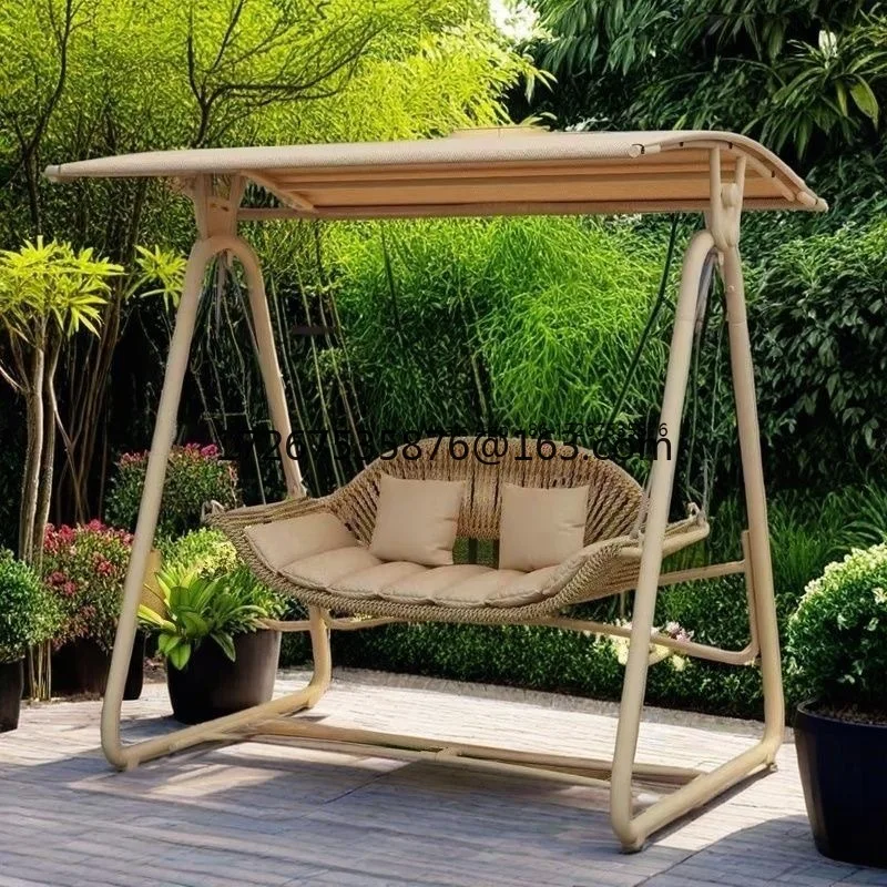 

Outdoor swing courtyard cradle hanging chair villa garden balcony terrace leisure lazy double rocking chair swing