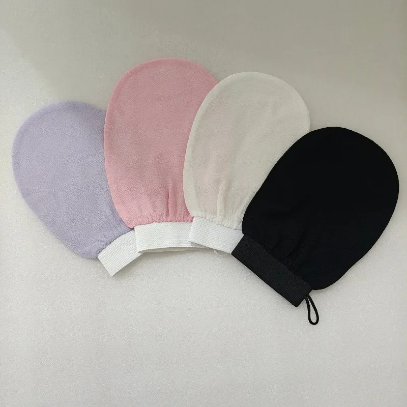 Hotsale silicone body scrubber bath brush 1Piece Double Sided Hammam Scrub Mitt Magic Peeling Glove Exfoliating Tan Removal Mitt