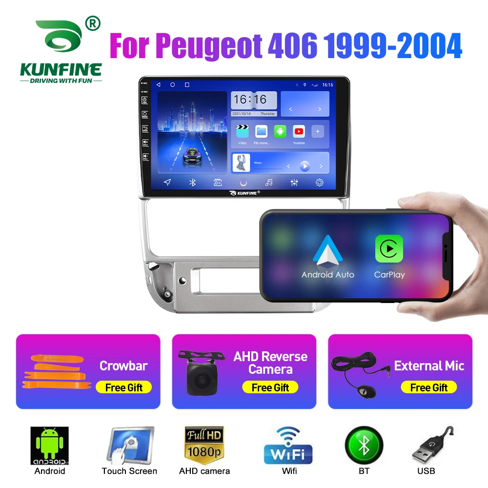 

2Din Android автомобильный радиоприемник для Peugeot 406 1999-2004 аудио мультимедийный плеер Carplay GPS навигация стерео Android авто Wi-Fi
