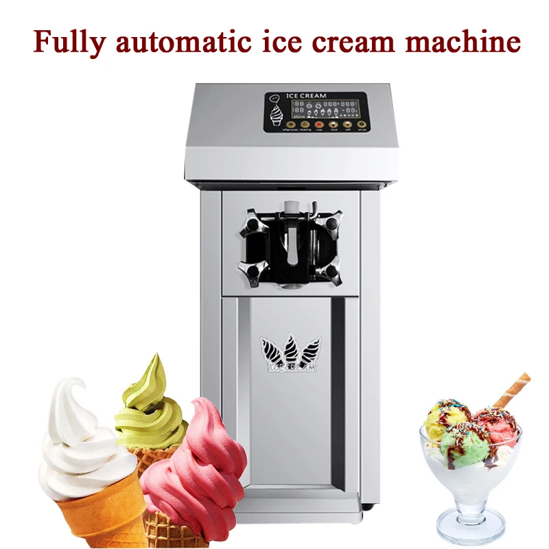 Commercial Ice Cream Machine 1400W Hard Serve Ice Cream Maker With LED Display Screen Auto Shut-Off Timer