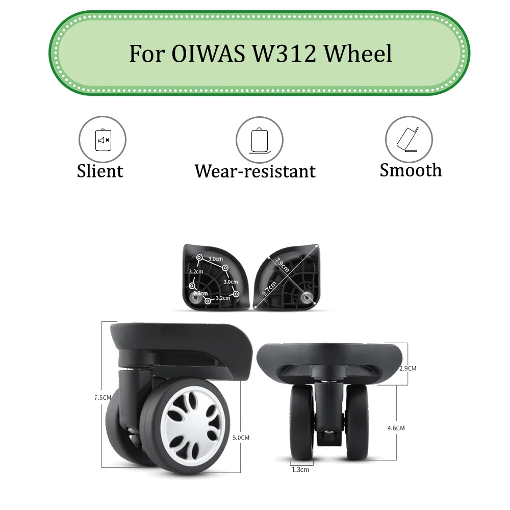 

For OIWAS W312 Universal Wheel Replacement Suitcase Silent Smooth Shock Absorbing Durable Convenient Accessories Caster Wheels