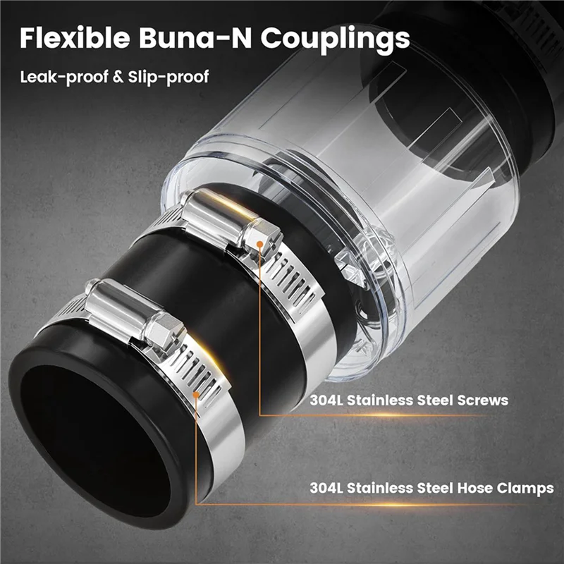 AB11-2Pcs 1-1/2 นิ้ววาล์วตรวจสอบ,Quiet Sumpปั๊มเช็ควาล์วเปลี่ยนสปริงโหลดFlapper,สําหรับ 1 1/2 นิ้วท่อ
