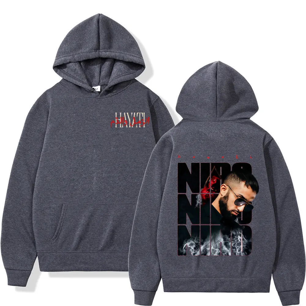 مغني الراب نيرو OX7 ألبوم الوجهين مطبوعة هوديي بأكمام طويلة فضفاضة عادية الهيب هوب الشارع الشهير فاسق الرجال النساء البلوز الخريف