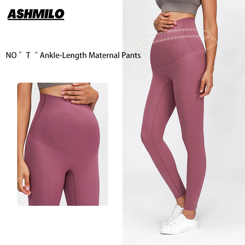 

Yoga Clothing No T Ankle-length Maternal Pants Brushed Nude Belly Support Bottom Stretchy High Waist Wrap Yoga Pants