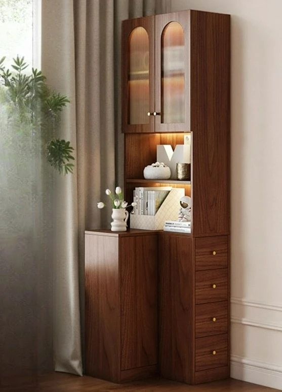 LTT Modern Simple Solid Wood Corner Cabinet Student Household Corner Triangle Locker