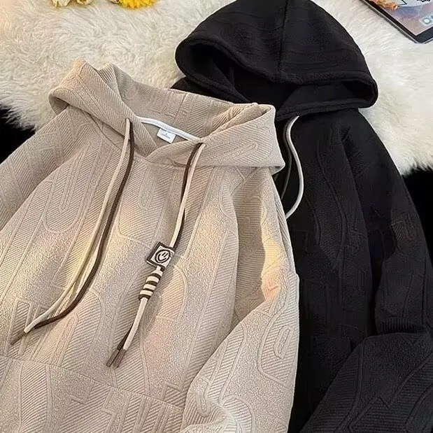 سترة بغطاء للرأس مبطنة بالصوف الأخضر سميكة كبيرة الحجم بأكمام طويلة سترة نسائية للخريف والشتاء ملابس غير رسمية على الطراز الكوري