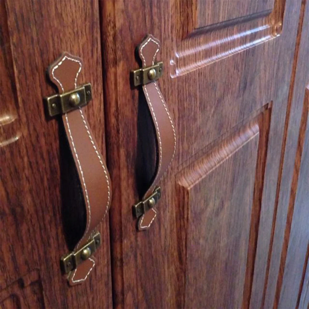 

5pcs Cabinet Vintage Drawer Puller Pulls For Kitchen Bathroom Drawer Pulls Furniture Red Brown 96Mm